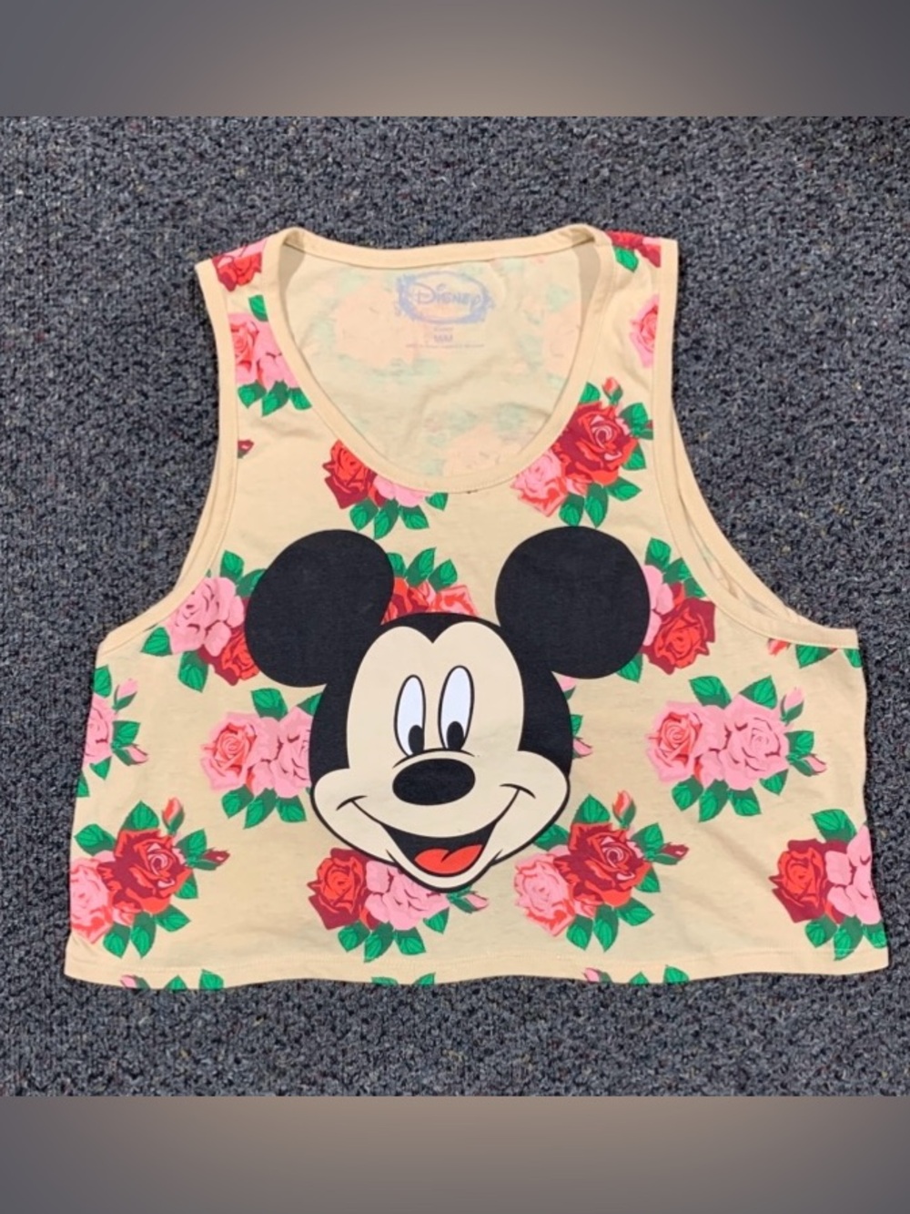 Disney Mickey Mouse women’s medium double sided tank crop top shirt